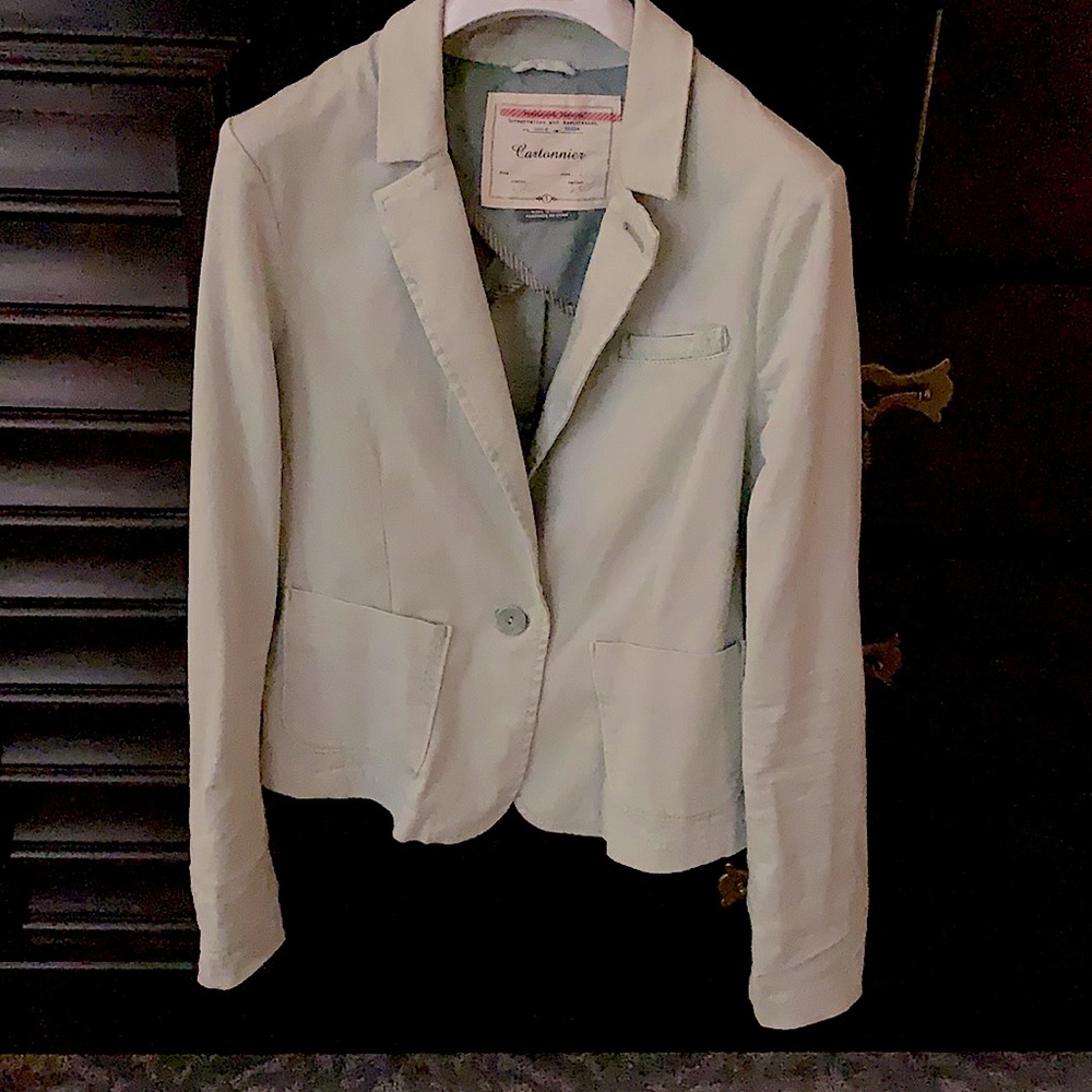 Light green Anthropologie Cartonnier fitted jacket